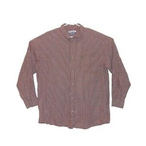 Columbia Men's 2XL Long Sleeve Shirt Button Up Checkered‎ White Brown Gift